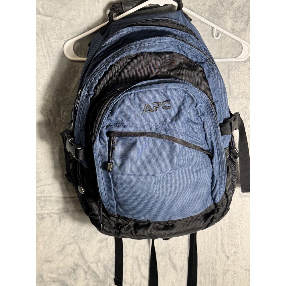 APC Blue Black Multi Pocket Tech Backpack Model TPC1900P Mens Travel‎ Bag
